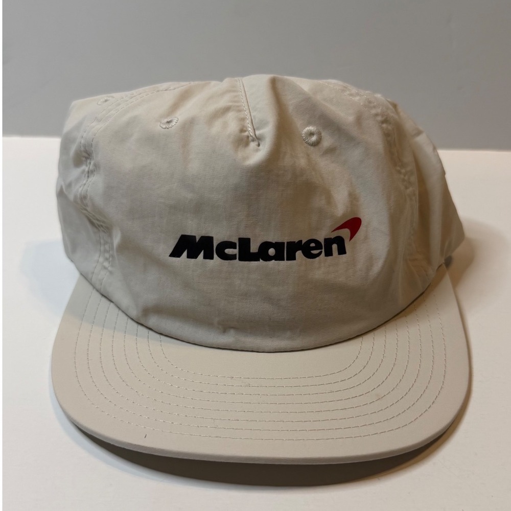 Vintage McLaren Racing Hat Mens Tan Nylon Snapback F1 Formula 1 Cap NWOT